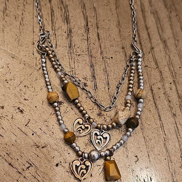 Heart Charm Layered Necklace Precious Stone NWT Jim Shore - Picture 2 of 9